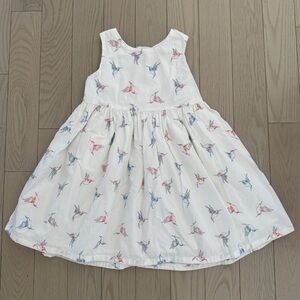 🌸Joe Fresh Girls Charming White Kids Dress with Bird Print